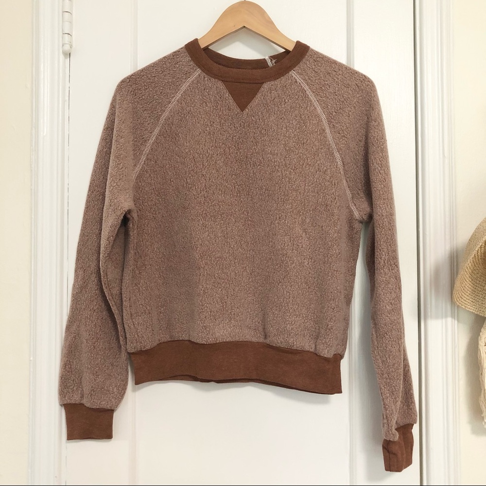 Alternative brown fleece pullover sweatshirt large